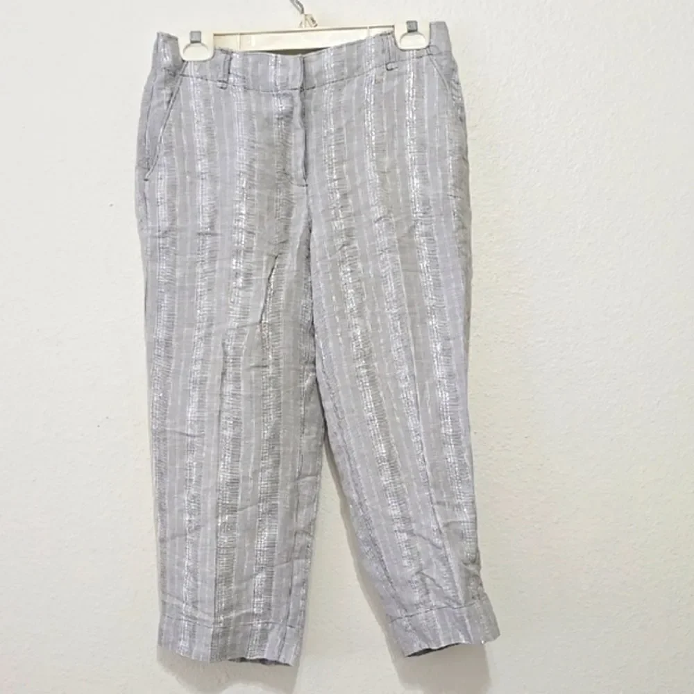 Tommy Bahama Silver‎ Gray Dress Pants Cropped Style 2